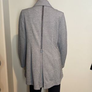 Womens Cabi Flattering, Drop Off Jacket in black pin- stripes Size M